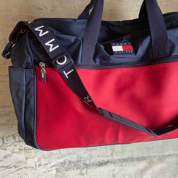 Tommy Hilfiger Duffle bag Color block logo Y2K 90s - Picture 3 of 15